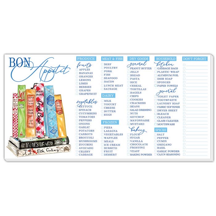 Bon Appetit Handpainted Grocery List Long Pad for wholesale by RosanneBeck Collections