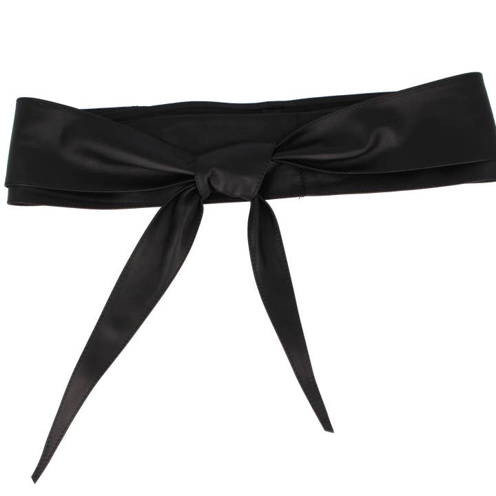 Women's black or natural nappa leather tie belt for wholesale by MGM Design e.K.