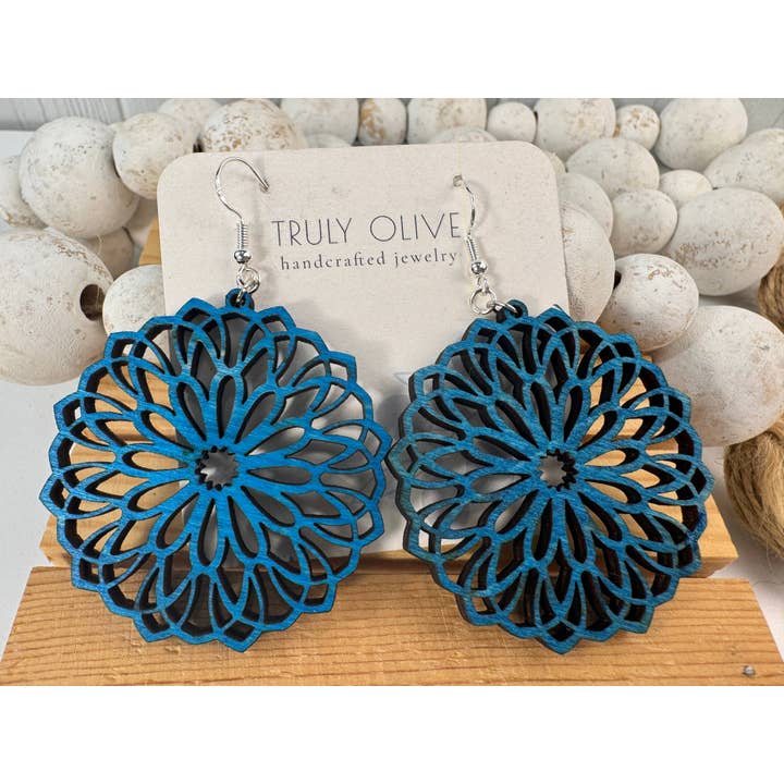 Brincos Ovais de Madeira Leves por atacado de Truly Olive