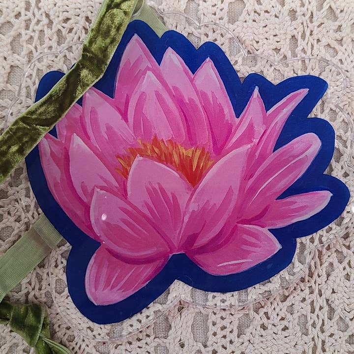 Waterlily Shatterproof Acrylic Ornament for wholesale by Nattosoup Studio