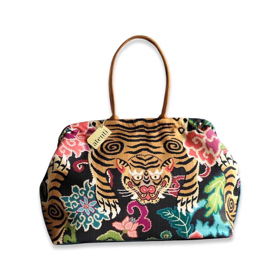 Atenti - Wholesale Tote Bag - Women's - Le Tigre Pioneer Modern Tapestry Doctor Bag w/ Metal Frame6