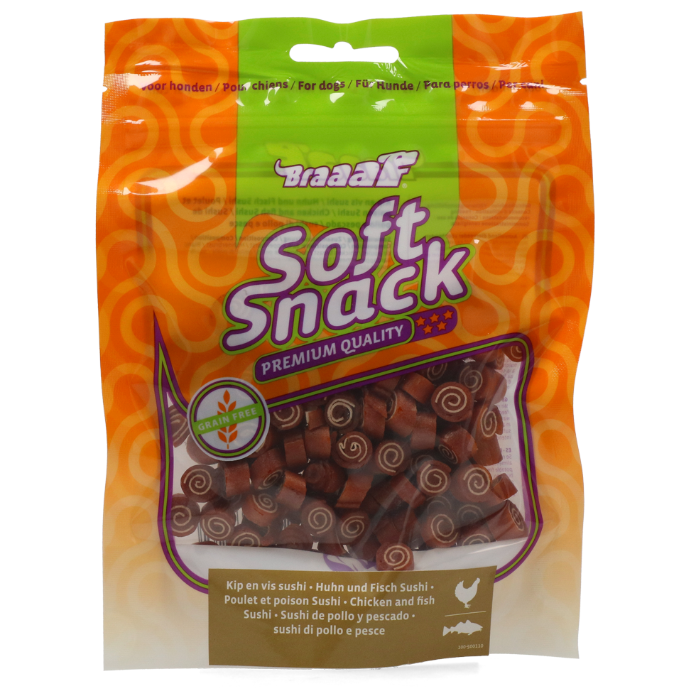Hofman Animal Care - Vendita all'ingrosso Snack - Cani - Braaaf Soft Snack Sushi - Pollo & Pesce0