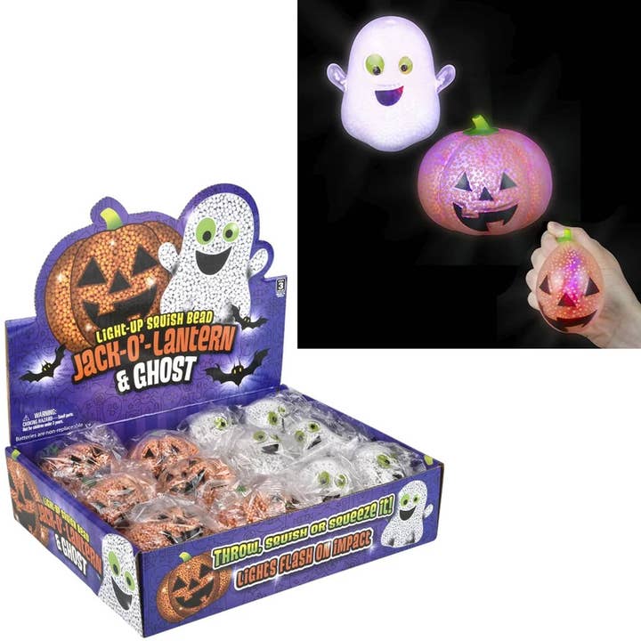 Halloween Ghost Squishy Bead Light Up Kids Toys- In Bulk for wholesale by Holiday Farm