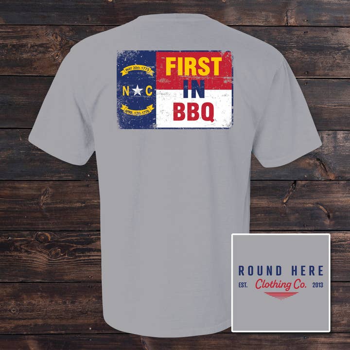 'Round Here Clothing First in BBQ for wholesale by The Old North State