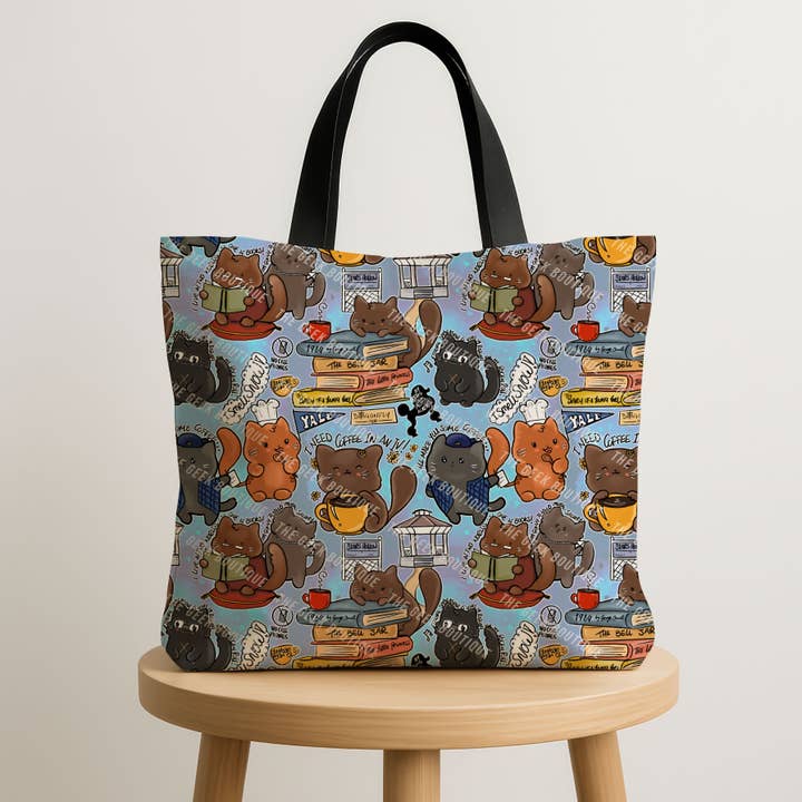 GG Kitties Book Love TV Show Large Zipper Tote Bag for wholesale by The Geek Boutique