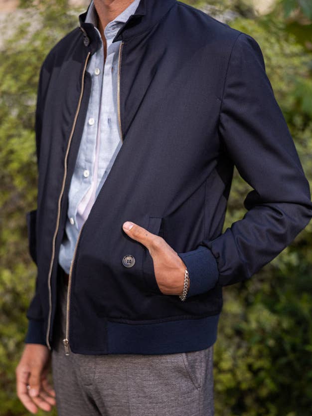 Marinblå Harringtonjacka för wholesale av Couturier Parisien