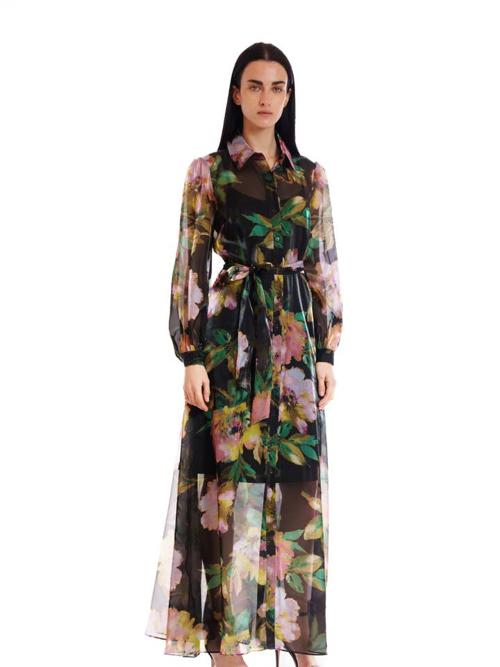 VESTIDO CAMISERO L/S CON FAJA INTEGRADA para venta al por mayor de Julia Jordan