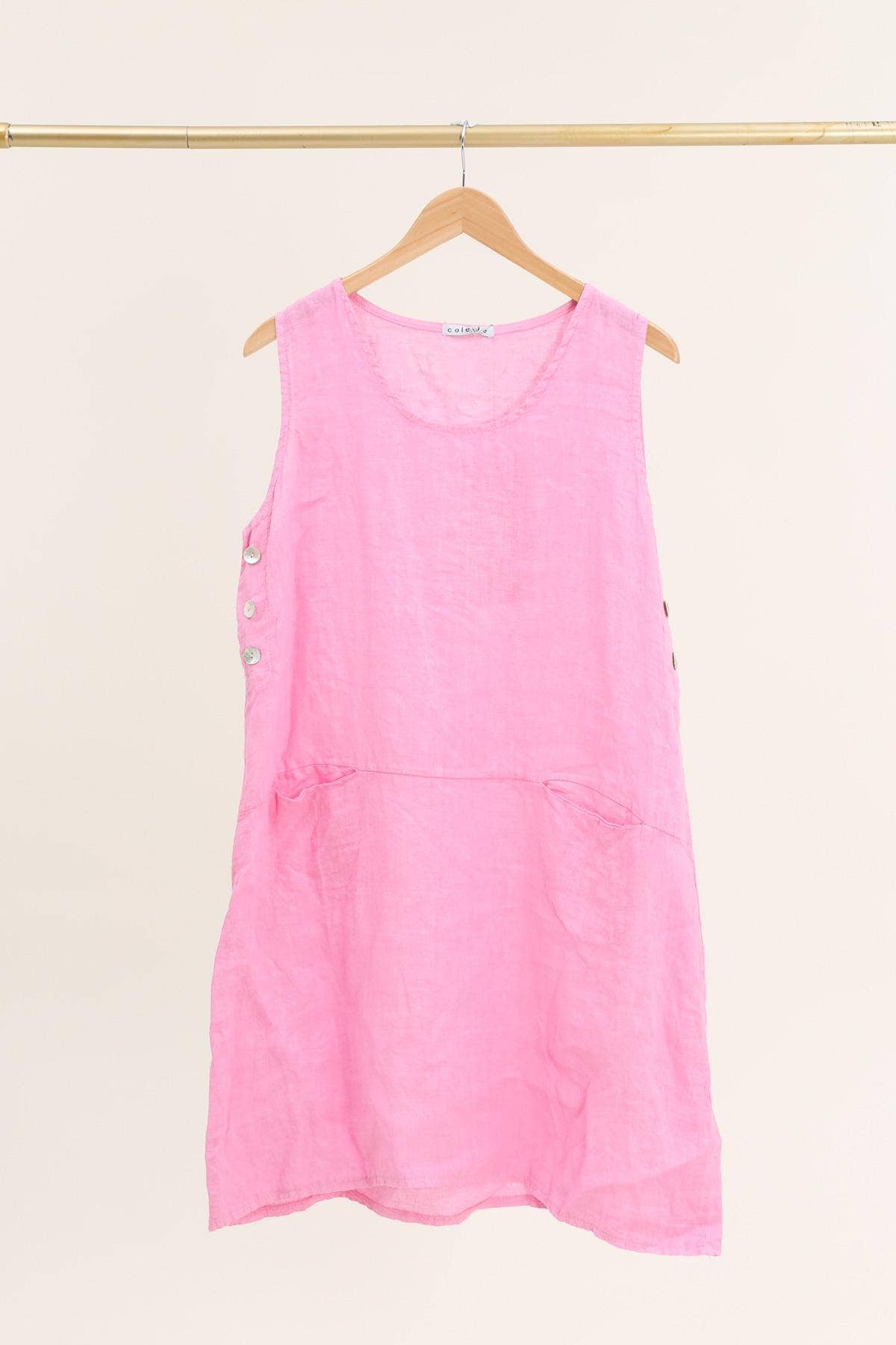 la maison des fibres naturelles – Großhandel Kleid – Damen – Ärmelloses Kleid aus 100 % Leinen, Modell 62551932