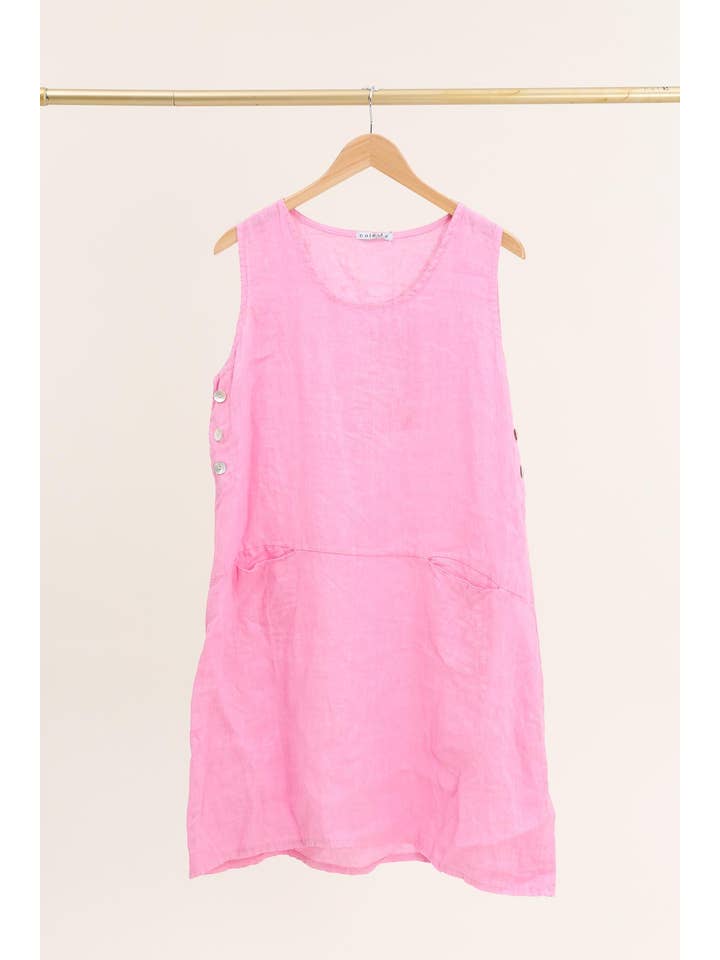 la maison des fibres naturelles – Großhandel Kleid – Damen – Ärmelloses Kleid aus 100 % Leinen, Modell 62551932