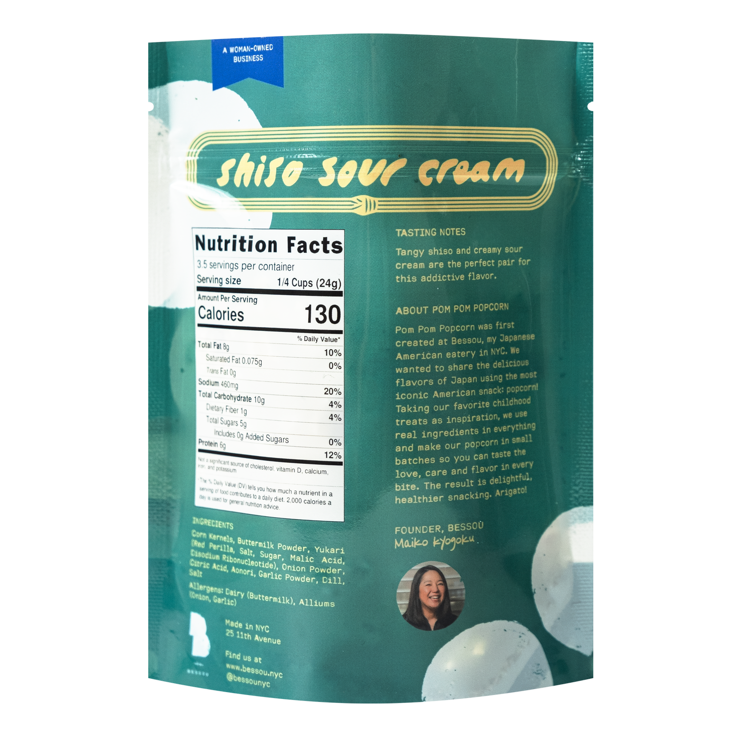 Pom Pom Popcorn by Bessou - Wholesale Popcorn - Popcorn, Shiso Sour Cream 3