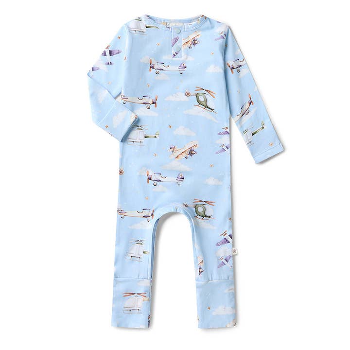 Snuggle Hunny - Wholesale Jumpsuit - Baby - Taking Flight Organic Growsuit1