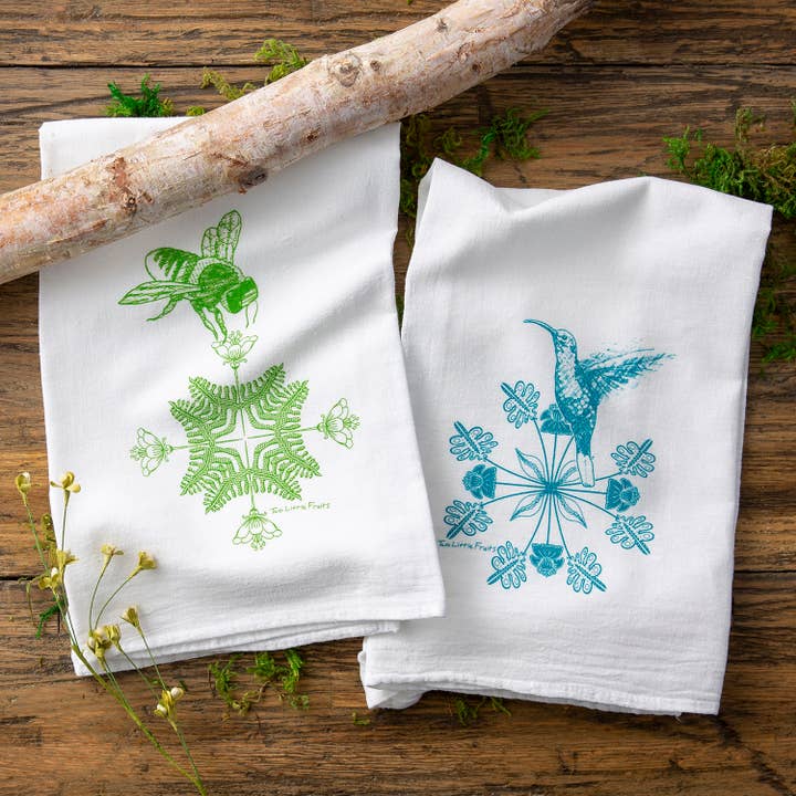 Tea Towels - Cotton Pollinator Set - 6pc for wholesale by Two Little Fruits