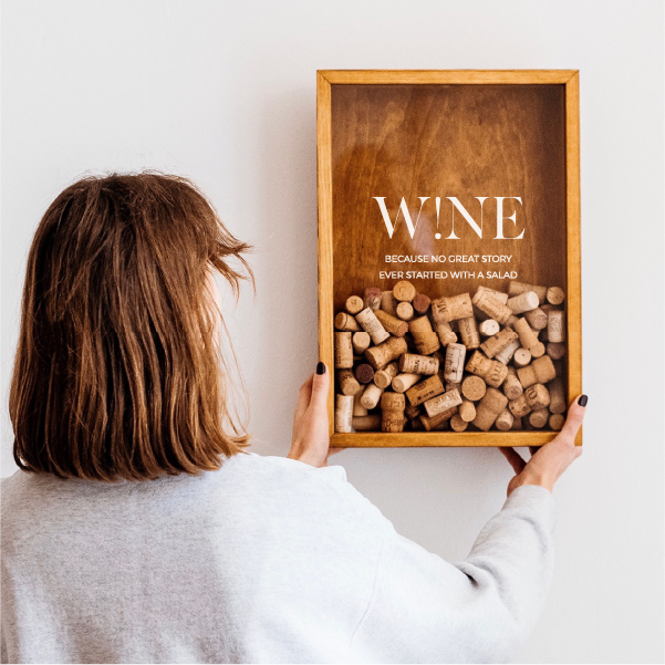 The Corkbox Company - Wholesale Wine Cork Holder - Bar Decor „Wine!” Wine Cork Storage, Wine Gift2