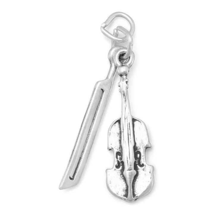 Violin and Bow Charm for wholesale by Silver Stars Collection