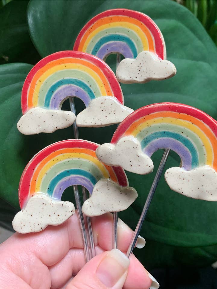 Rainbow Plant Stake for wholesale by Kait Rose Studio