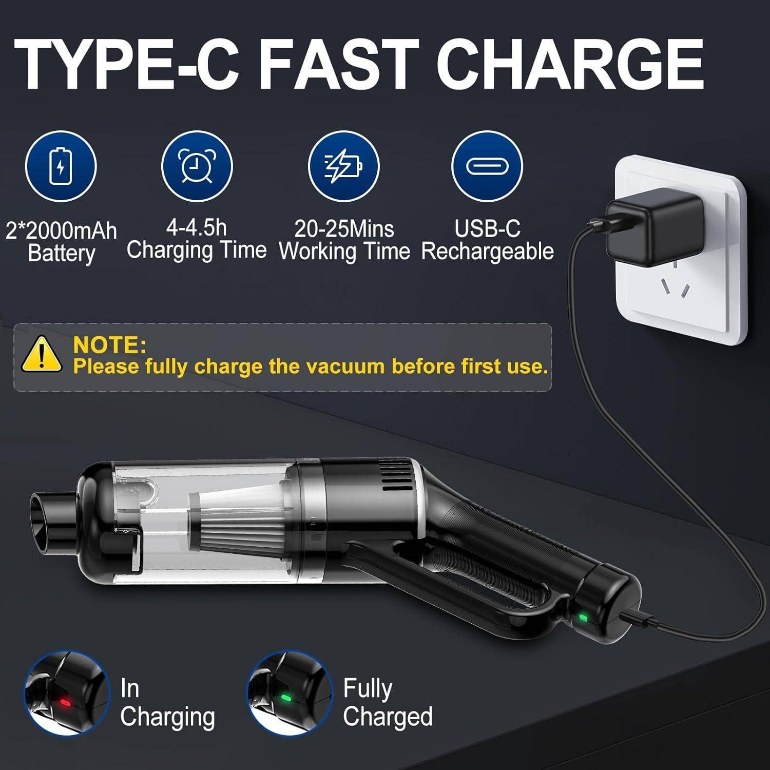 VIGOR - Wholesale Vacuum Cleaner - Premium Quality Cordless Mini Hand Vacuum with Large Capacit5