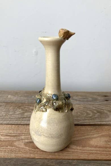 L'Officina - Vendita all'ingrosso Vasi - "Uccellini e rovi" Romantico vaso a bottiglia collo alto 6