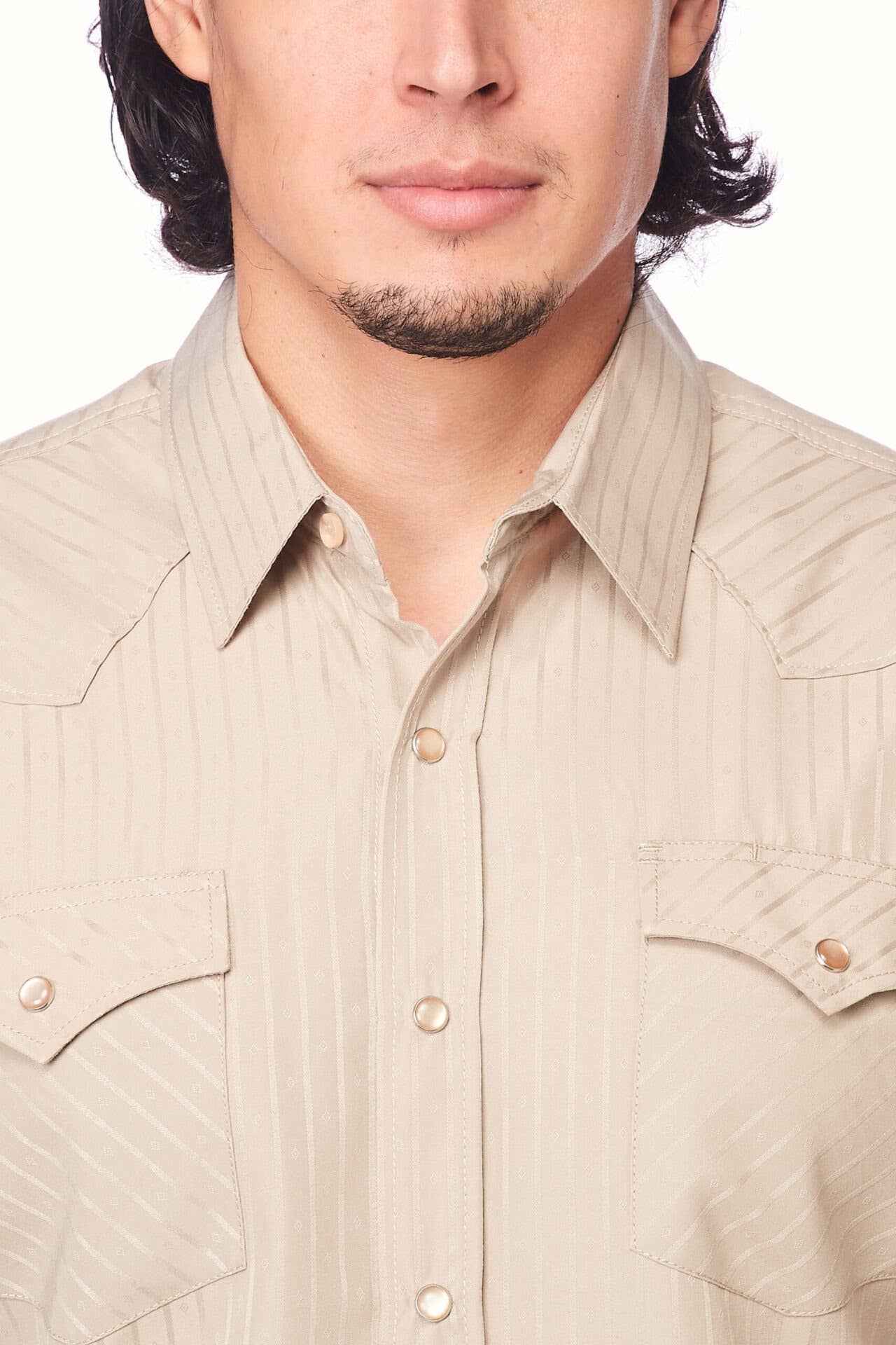 Rodeo Clothing - Wholesale Button Down Shirt - Men's - Men's long sleeve western cotton/poly yarn-dyed plain shirts31