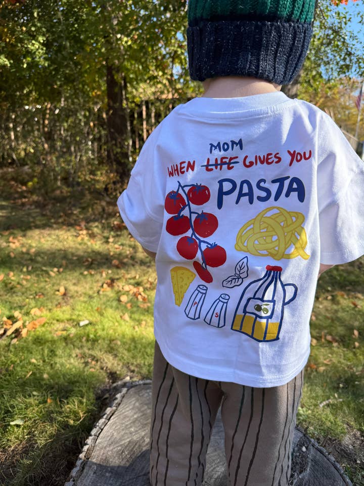 "When Mom Gives You Pasta" Tee for wholesale by Luna + Luca