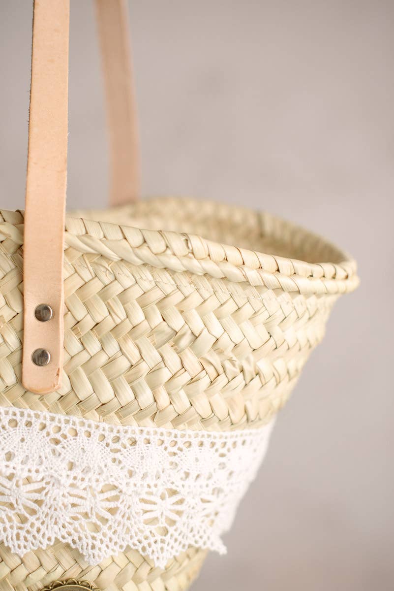 Lula Natura – wholesale Strandväska – MIDI KORG FLOR LIS RAFIA1