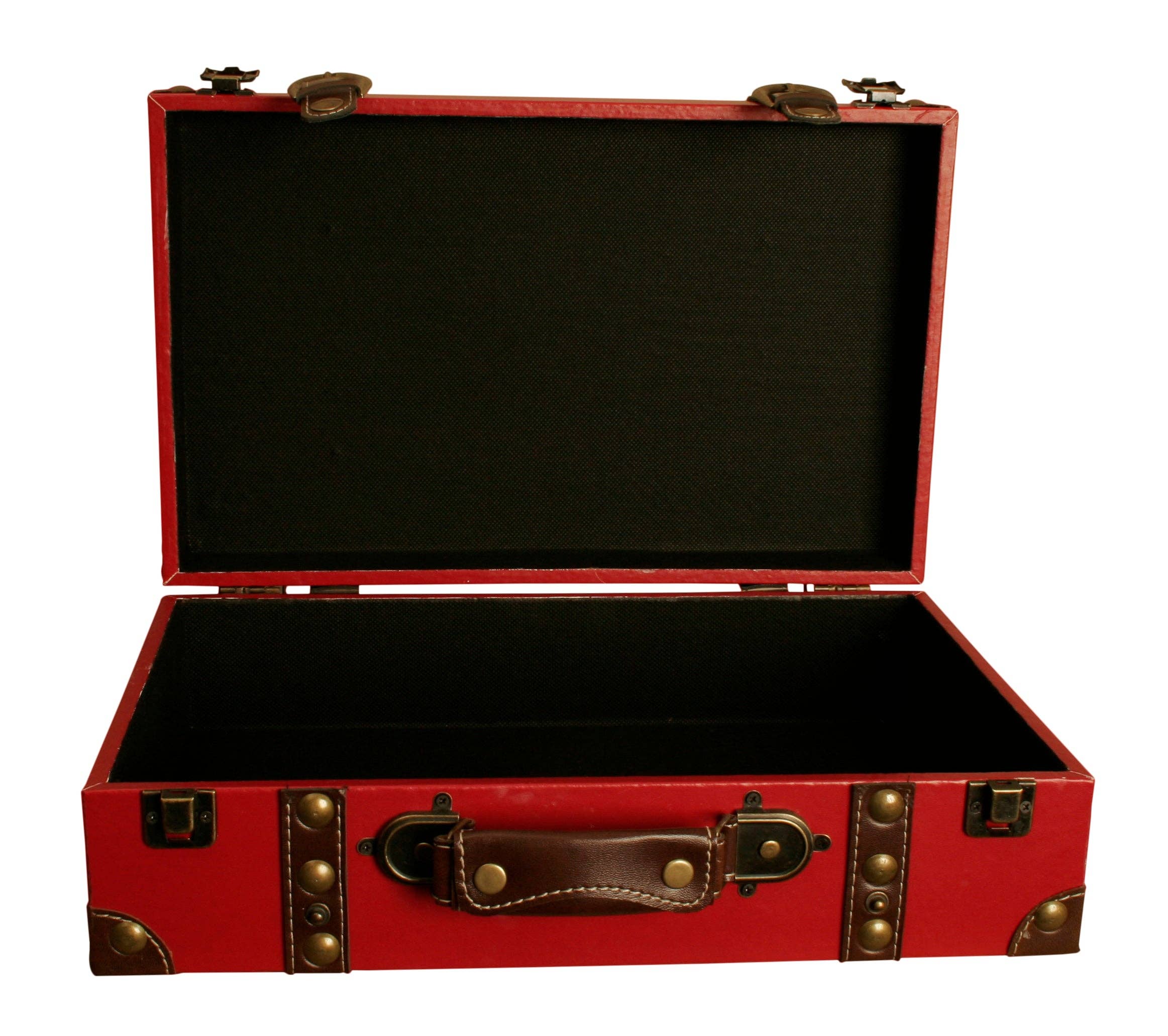 WALD IMPORTS - Wholesale Decorative Box - Red Faux Leather Suitcase4