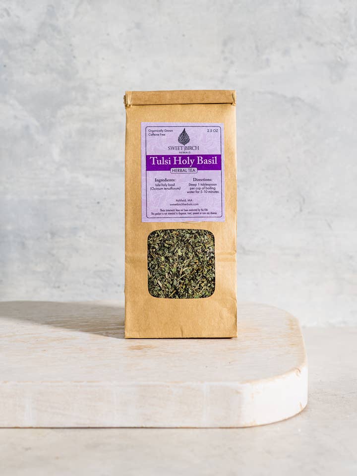 Tulsi Holy Basil Herbal Tea for wholesale by Sweet Birch Herbals