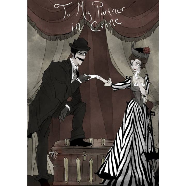 Biglietto d'anniversario Gothic Dark Humor Love per la vendita all'ingrosso da parte di Dread Illustrations