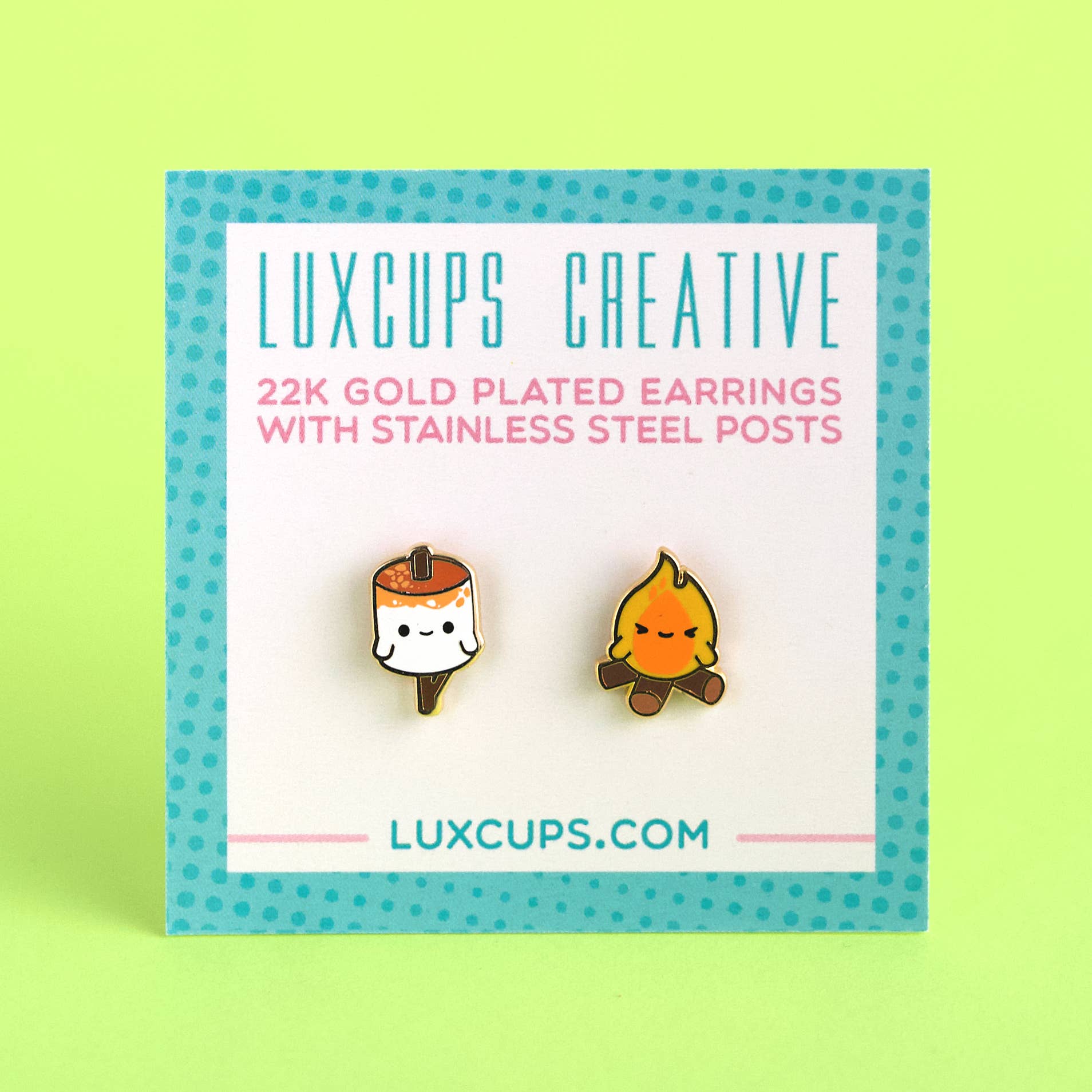 LuxCups Creative - Wholesale Stud/Post Earrings - Campfire Cuties Earrings4