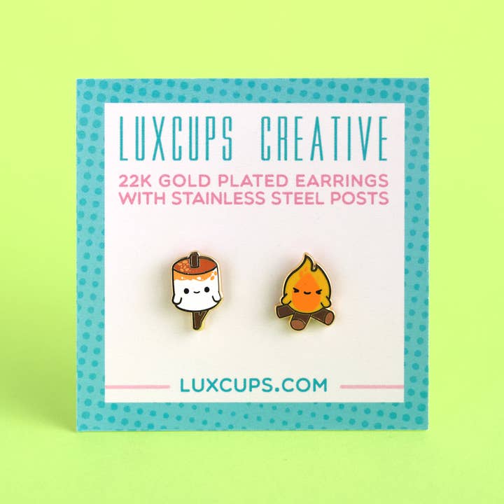 LuxCups Creative - Wholesale Stud/Post Earrings - Campfire Cuties Earrings4