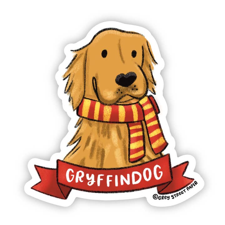 Magical Lion Golden Retriever Dog Sticker for wholesale by Grey Street Paper