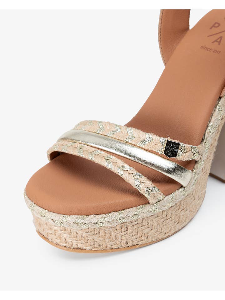Wedge Heel Canoe Jute Gold for wholesale on Faire