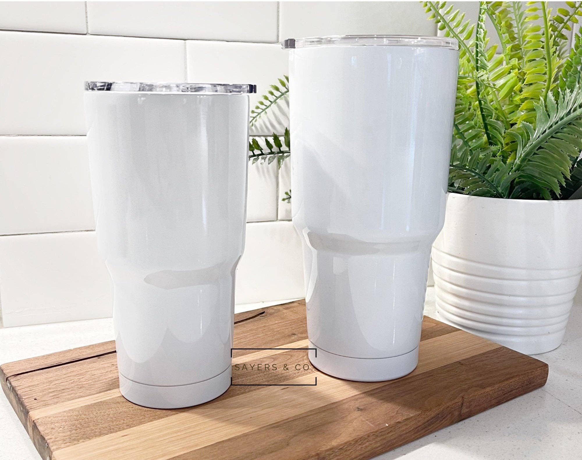 Sayers & Co. - Wholesale Insulated Mug/Tumbler - 20oz or 30oz White Car SUBLIMATION Tumbler Wholesale Blanks2