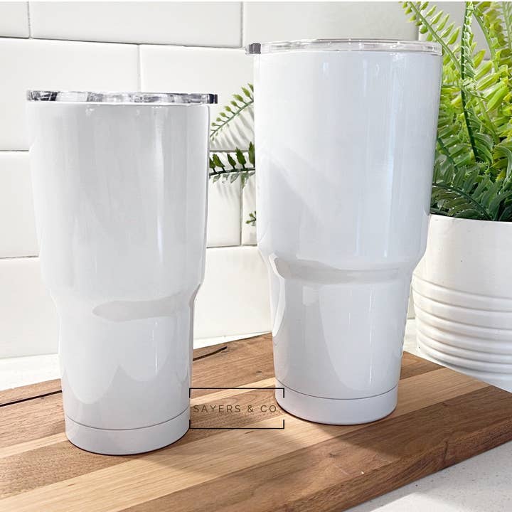 Sayers & Co. - Wholesale Insulated Mug/Tumbler - 20oz or 30oz White Car SUBLIMATION Tumbler Wholesale Blanks2