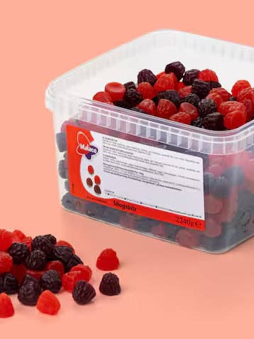 Malaco Wild Berry Swedish Candy 4.9 lb box for wholesale by Sweet As Fudge Candy Shoppe