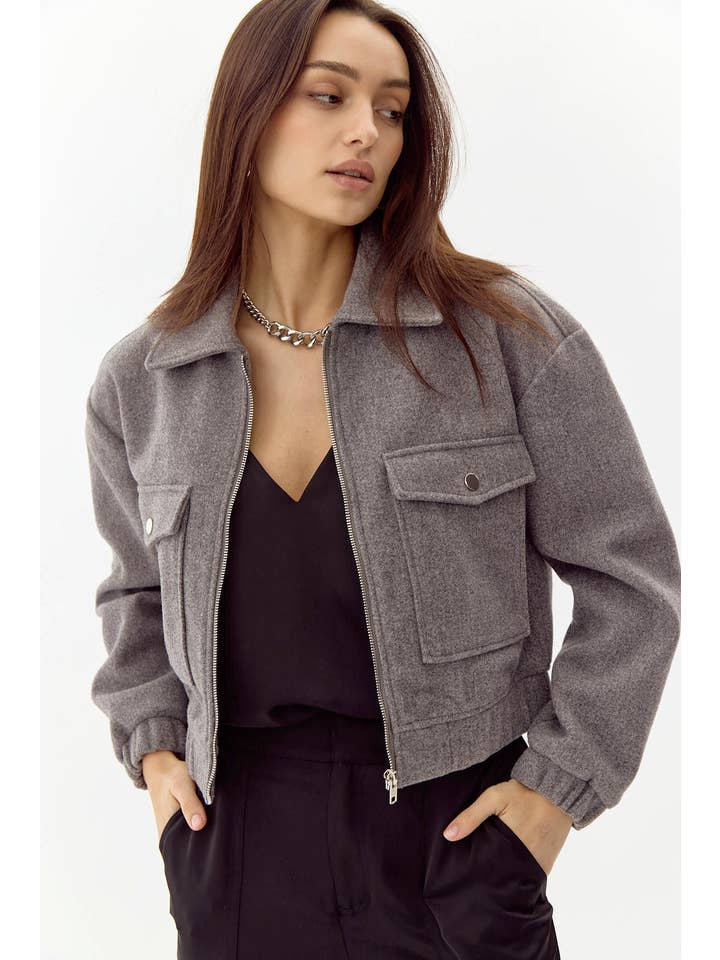 Liza Bomber in Chocolate Houndstooth Liza Bomber in Chocolate Houndstooth