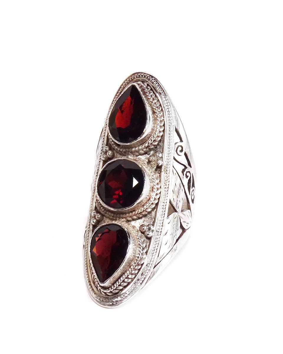 Zig Zag Asian Collection - Venta al por mayor Anillos grandes/de cóctel - Anillo grande de triple piedra Jali2