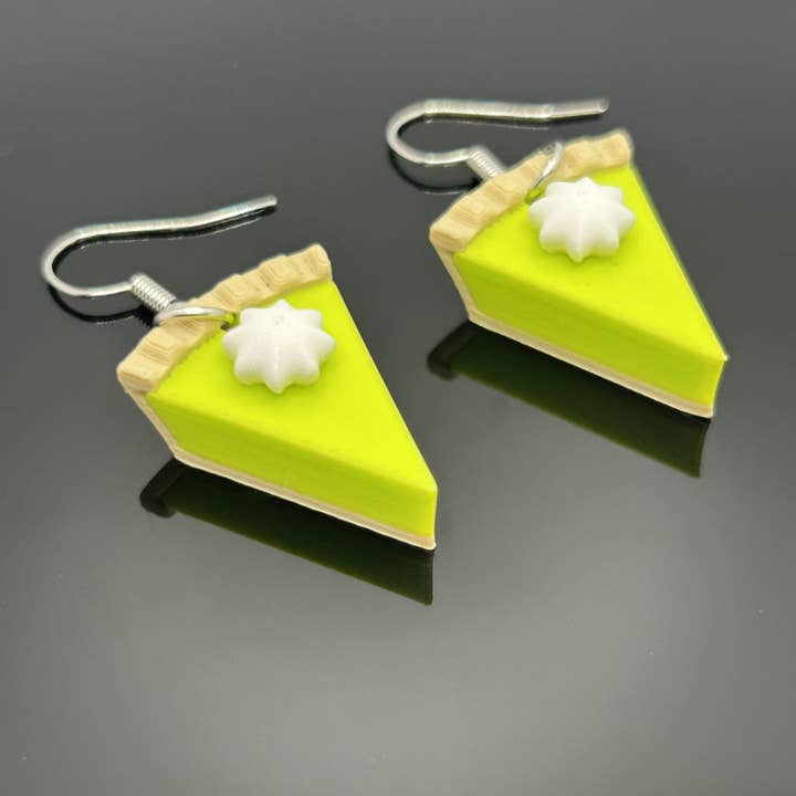 Guerrilla Charm - Wholesale Dangle Earrings - Key Lime Pie Earrings with Whipped Cream1
