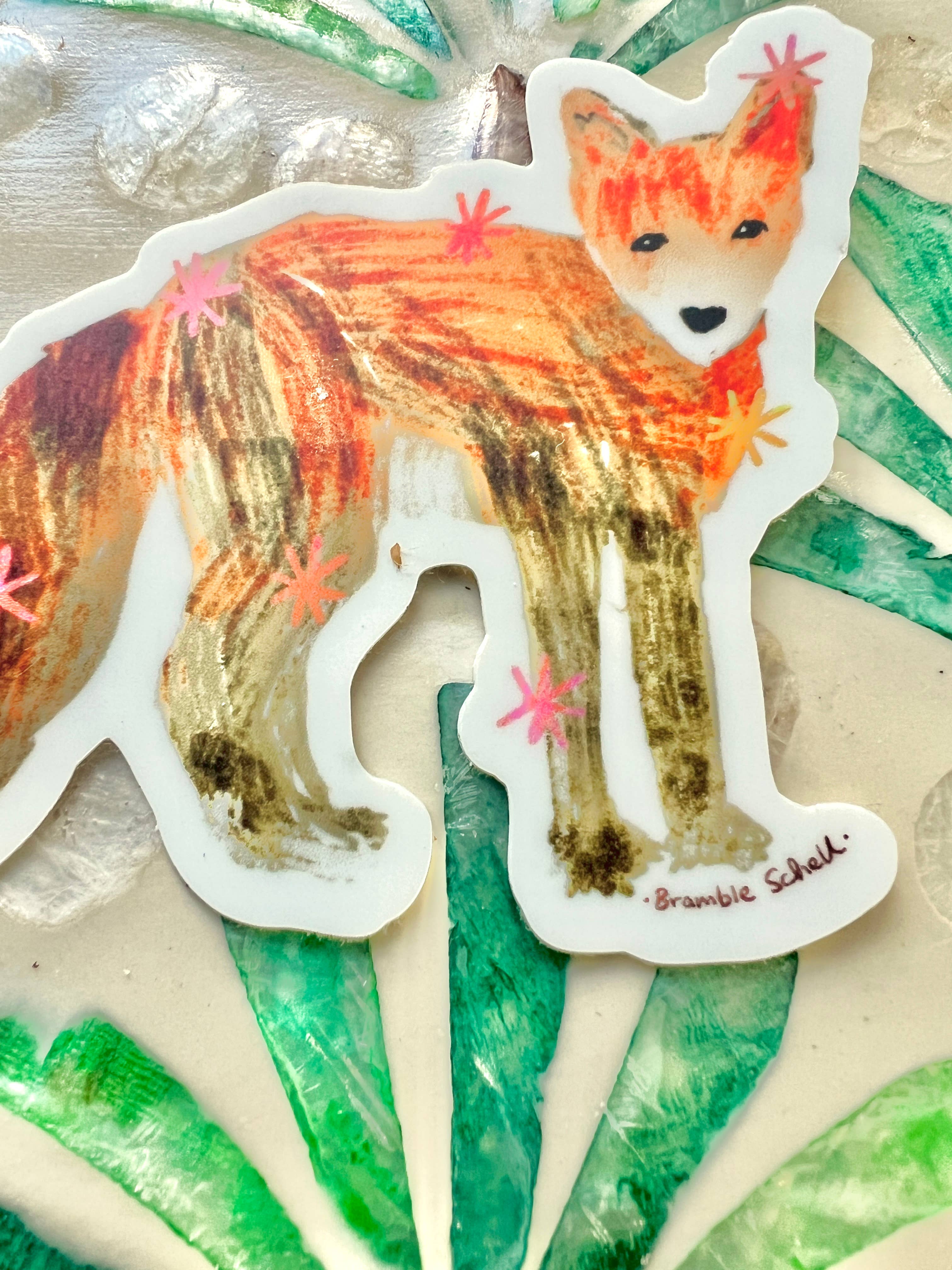 Bramble Schell Studio - Wholesale Sticker - Orange Fox Vinyl Sticker2