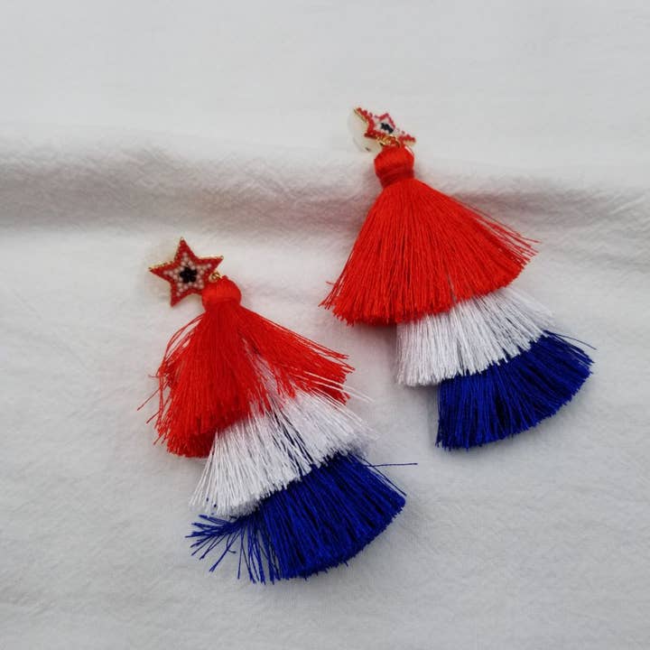 4. juli stjerne frynseøreringe for engroshandel hos ENA Jewelry