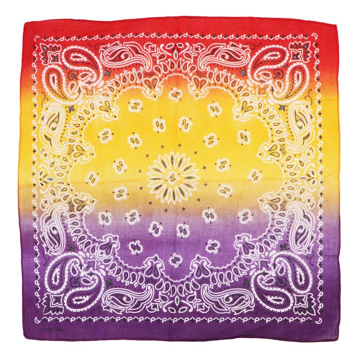 AS SHOWN Paisley Sunset Ombre Gradient Cotton Bandana for wholesale on Faire1