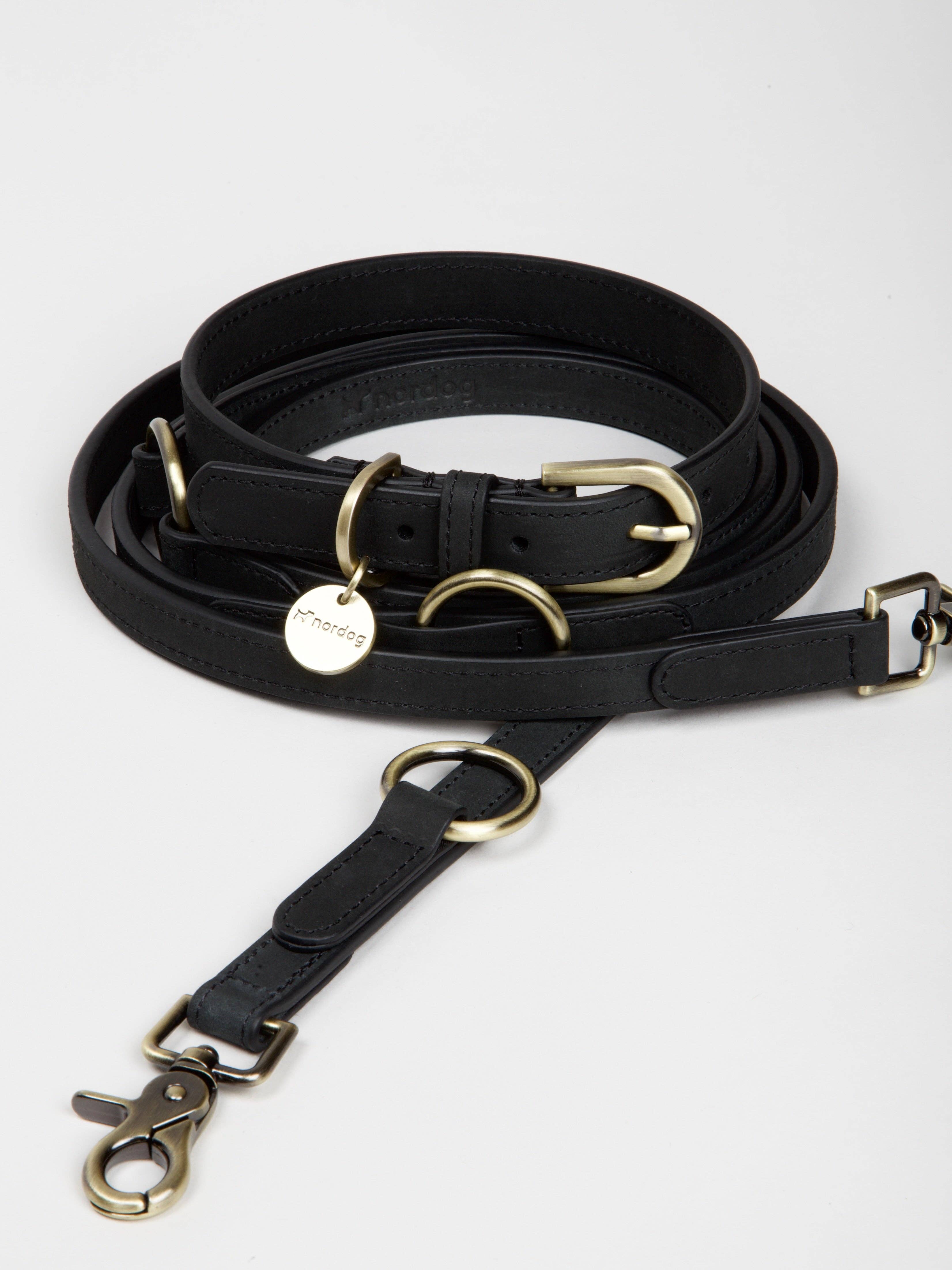 Nordog – Großhandel Haustierhalsband – Hund – Thomas Hundehalsband Coal aus italienischem Nubukleder2