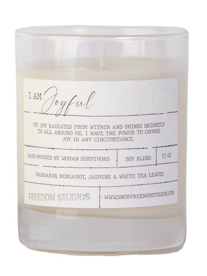 I AM Joyful 7.5 oz Candle for wholesale by Freedom Studios