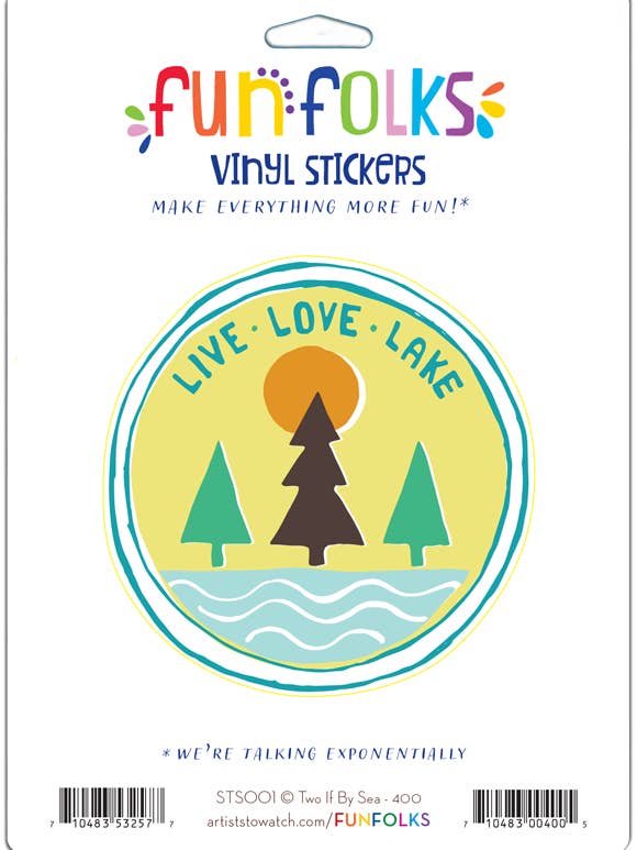 STS001 LIVE LOVE LAKE - VINYL STICKER for wholesale by Fun Folks