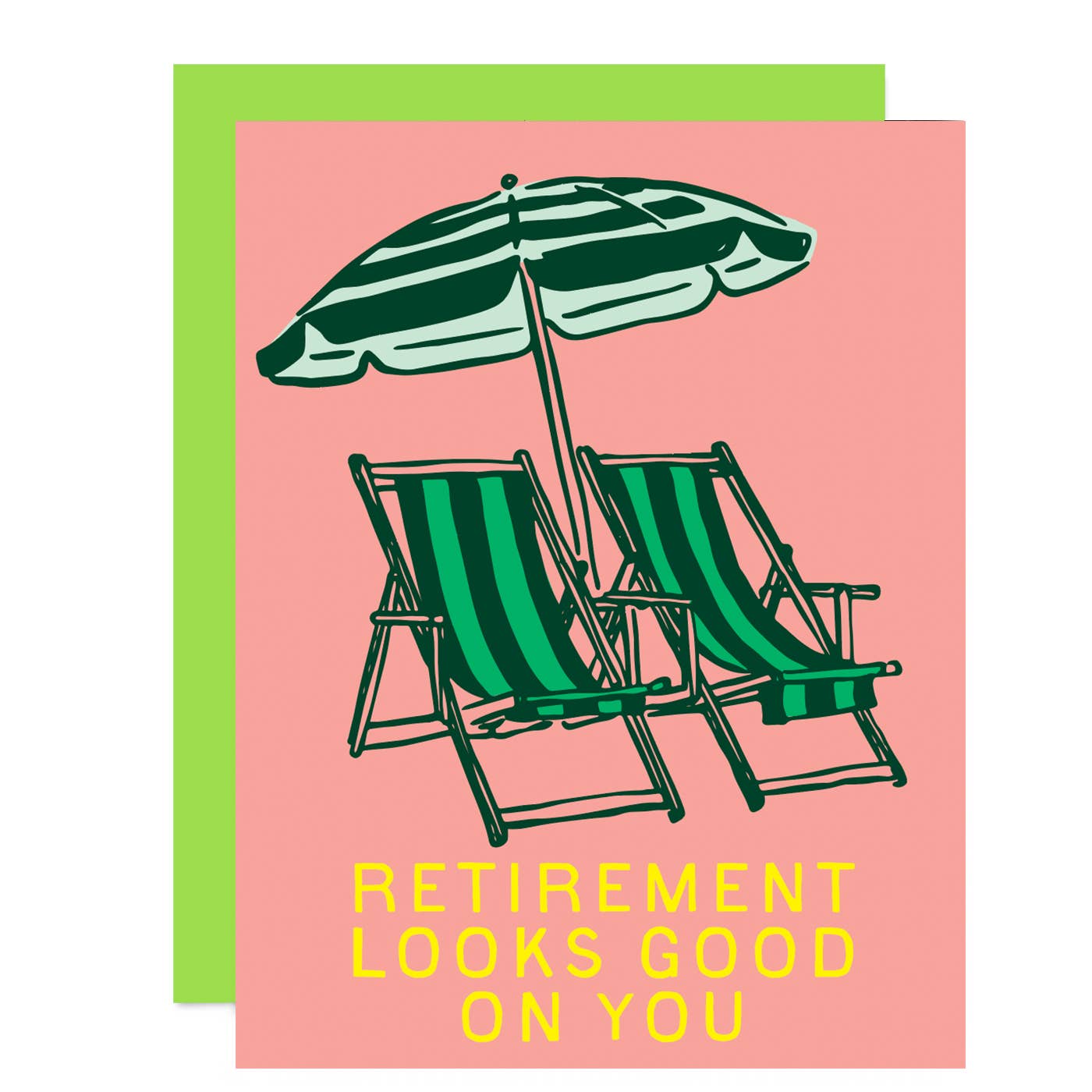 Greenwich Letterpress - Wholesale Retirement Card - Funny Retirement Card – Beach Chair Illustration0