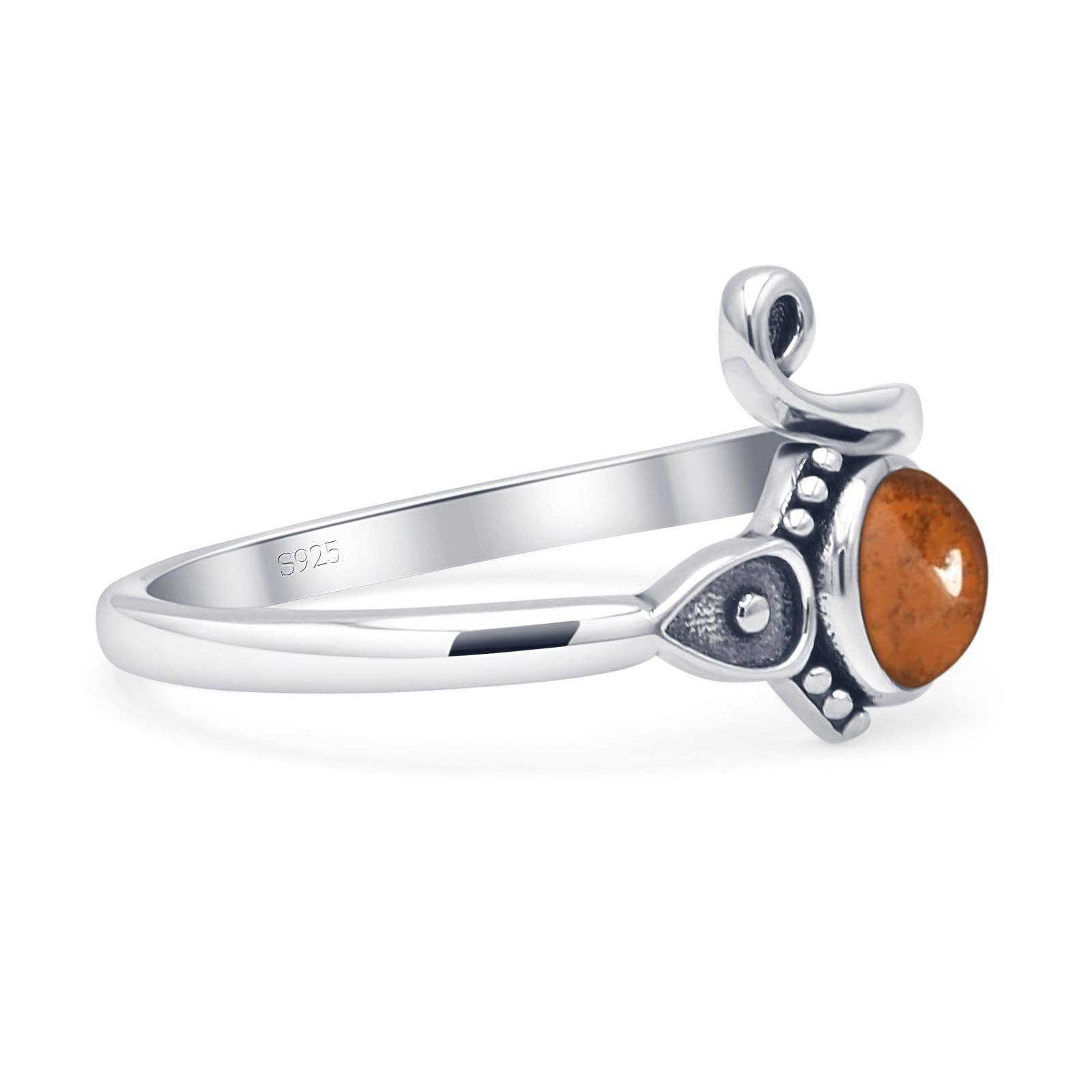 Round Garnet CZ Beaded Ring Oxidized for wholesale on Faire1