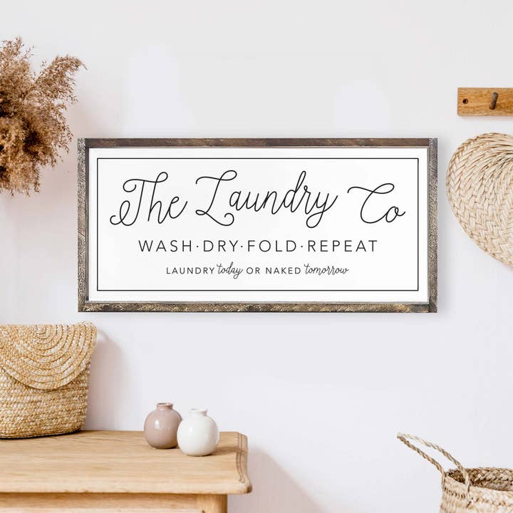 The Laundry Co Wood Sign for wholesale by Hoekstra Decor