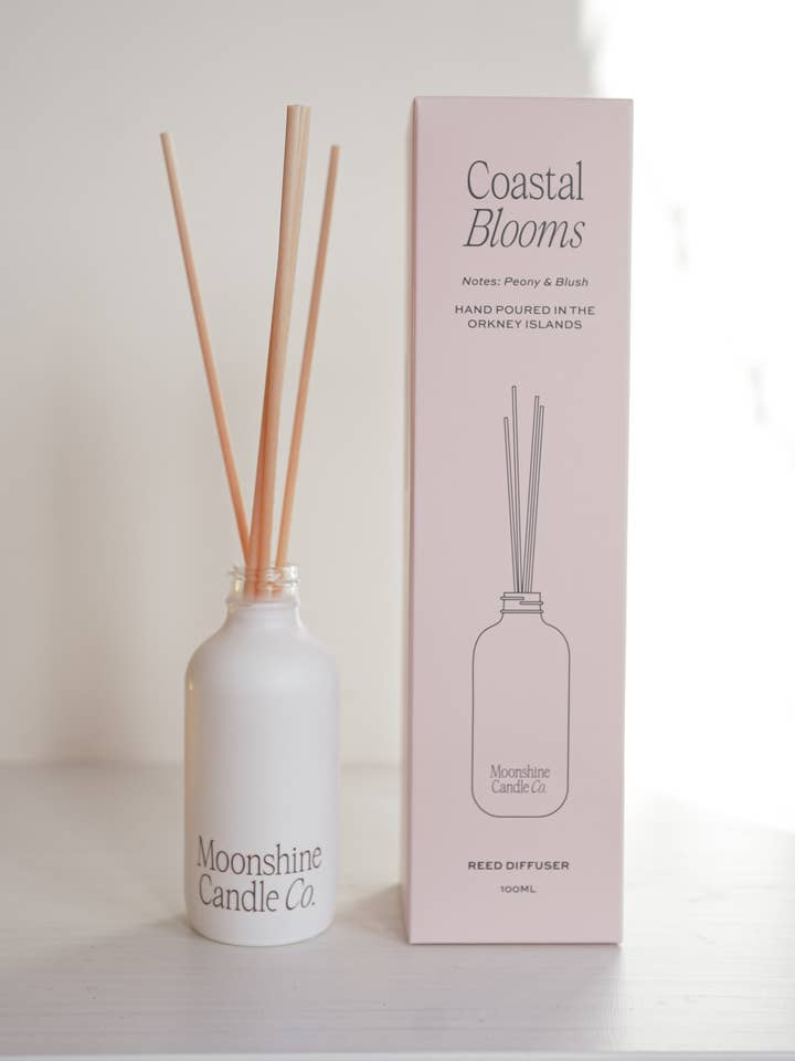 'Coastal Blooms' Peony Reed Diffuser - Made in Scotland for wholesale by Moonshine Candle Co.