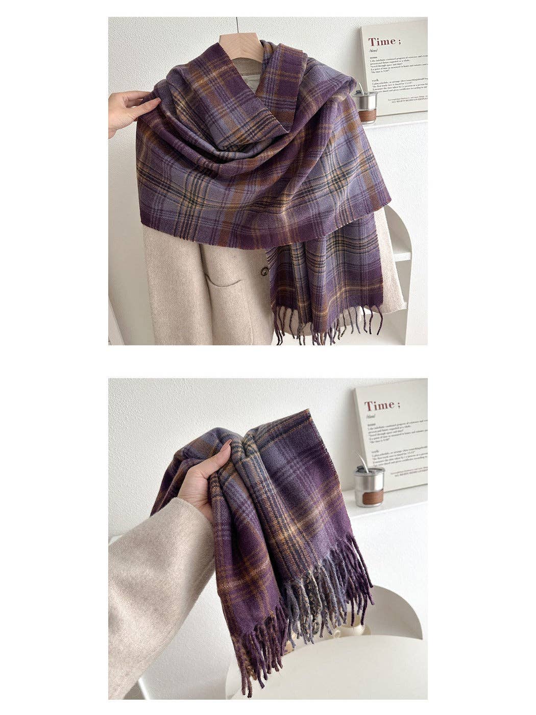 Funkyrel® Atzbranding Limited - Wholesale Sjaal - Dames - Scarvii - Geruite Wintersjaal Sjaal voor Vrouwen14