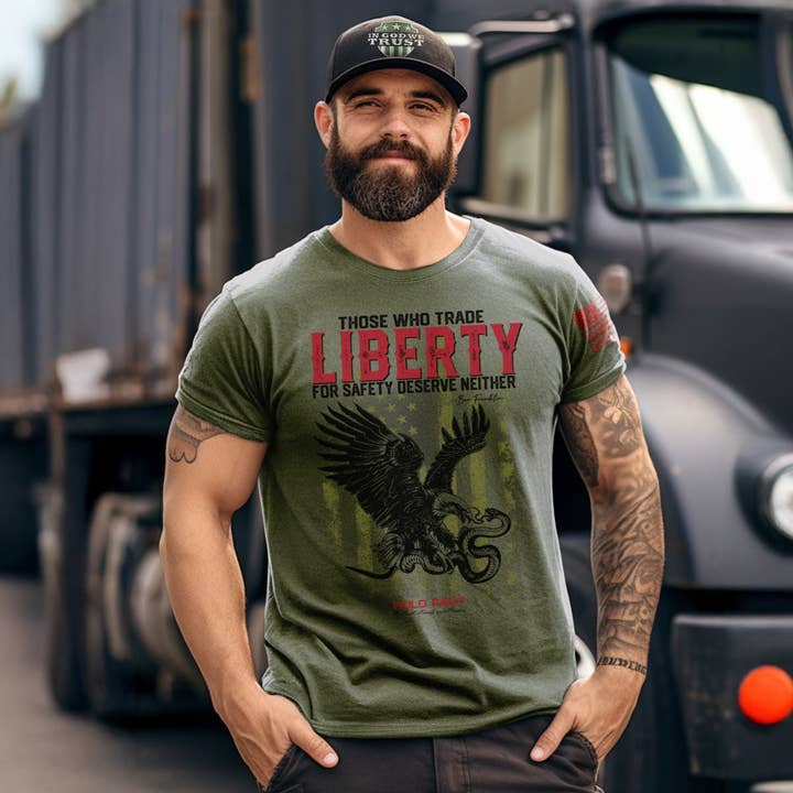 HOLD FAST Mens T-Shirt Liberty Eagle for wholesale by Kerusso