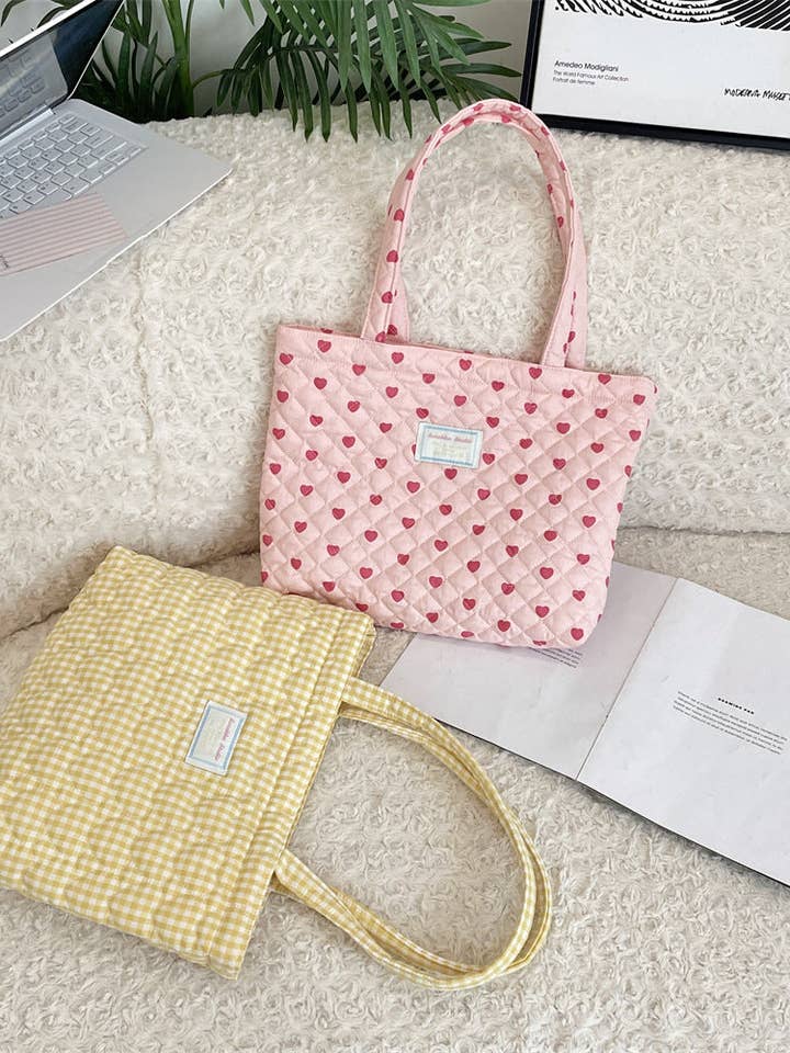 Patterned Quilted Tote Bag for wholesale by Tickled Teal